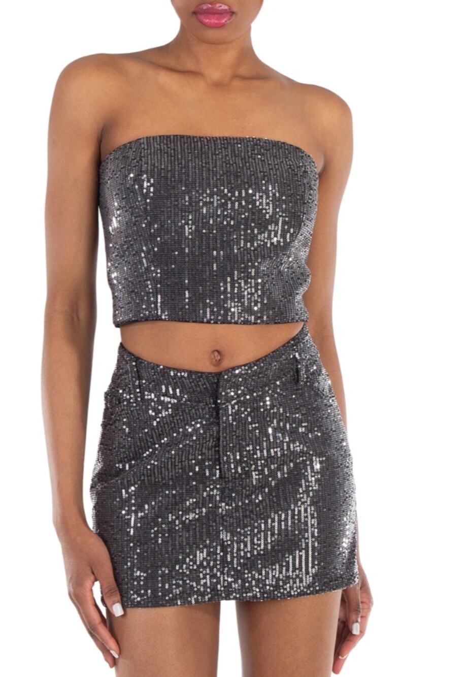 ROTATE Midnight After-Party Sequin Two Piece Set NWT Size 6